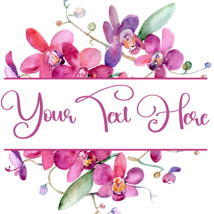 (125-02-Q) Bridal Wedding Party Watercolor Orchid Custom Text