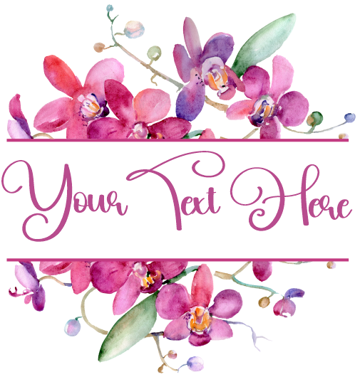 (125-02-Q) Bridal Wedding Party Watercolor Orchid Custom Text