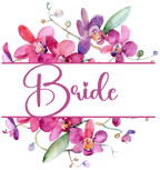 (125-02-Q) Bridal Wedding Party Watercolor Orchid Custom Text