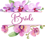 (125-02-R) Bridal Wedding Party Watercolor Orchid Custom Text