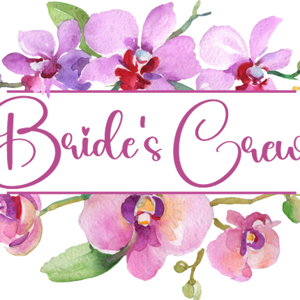 (125-02-R) Bridal Wedding Party Watercolor Orchid Custom Text