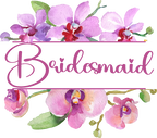 (125-02-R) Bridal Wedding Party Watercolor Orchid Custom Text