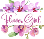 (125-02-R) Bridal Wedding Party Watercolor Orchid Custom Text