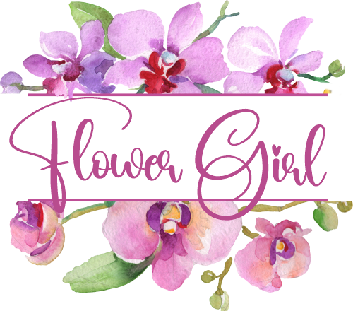 (125-02-R) Bridal Wedding Party Watercolor Orchid Custom Text