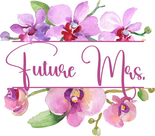 (125-02-R) Bridal Wedding Party Watercolor Orchid Custom Text