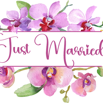 (125-02-R) Bridal Wedding Party Watercolor Orchid Custom Text