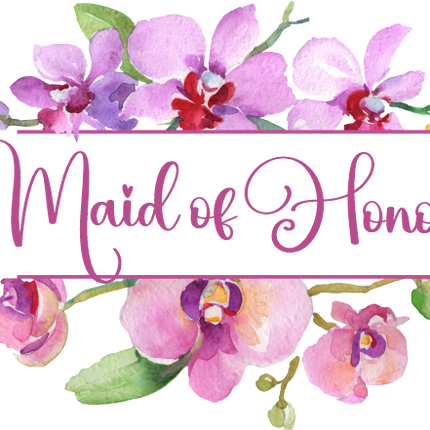 (125-02-R) Bridal Wedding Party Watercolor Orchid Custom Text