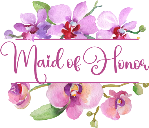 (125-02-R) Bridal Wedding Party Watercolor Orchid Custom Text