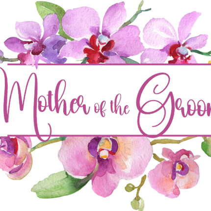 (125-02-R) Bridal Wedding Party Watercolor Orchid Custom Text