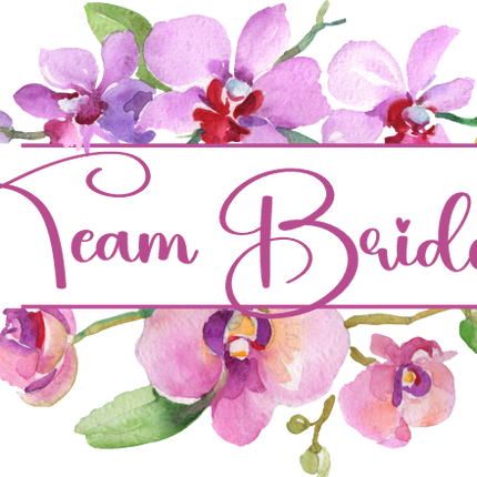 (125-02-R) Bridal Wedding Party Watercolor Orchid Custom Text