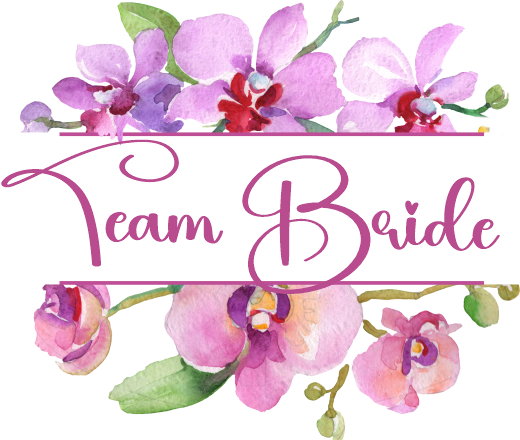 (125-02-R) Bridal Wedding Party Watercolor Orchid Custom Text