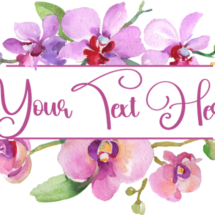(125-02-R) Bridal Wedding Party Watercolor Orchid Custom Text