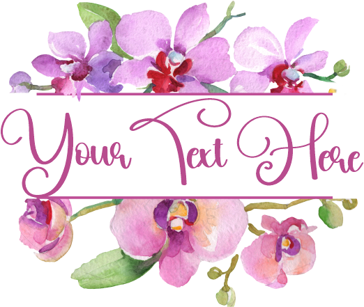 (125-02-R) Bridal Wedding Party Watercolor Orchid Custom Text