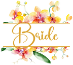 (125-02-S) Bridal Wedding Party Watercolor Orchid Custom Text