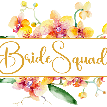 (125-02-S) Bridal Wedding Party Watercolor Orchid Custom Text