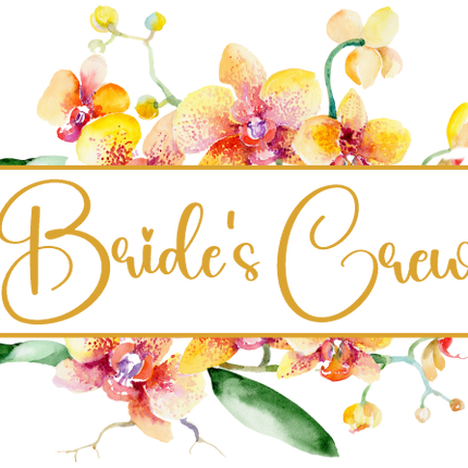(125-02-S) Bridal Wedding Party Watercolor Orchid Custom Text
