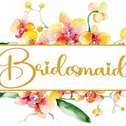 (125-02-S) Bridal Wedding Party Watercolor Orchid Custom Text