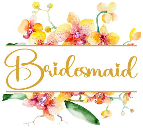 (125-02-S) Bridal Wedding Party Watercolor Orchid Custom Text