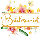 (125-02-S) Bridal Wedding Party Watercolor Orchid Custom Text