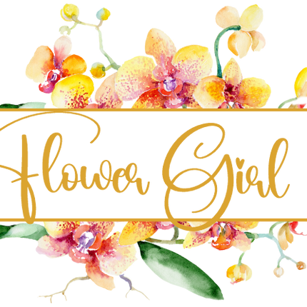 (125-02-S) Bridal Wedding Party Watercolor Orchid Custom Text