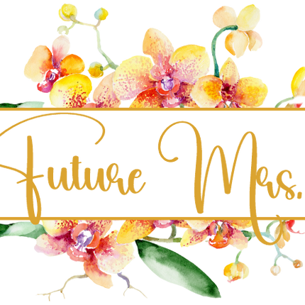 (125-02-S) Bridal Wedding Party Watercolor Orchid Custom Text