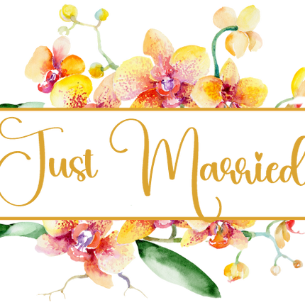 (125-02-S) Bridal Wedding Party Watercolor Orchid Custom Text