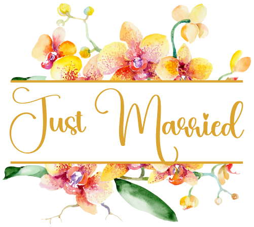 (125-02-S) Bridal Wedding Party Watercolor Orchid Custom Text