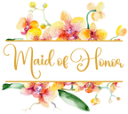 (125-02-S) Bridal Wedding Party Watercolor Orchid Custom Text