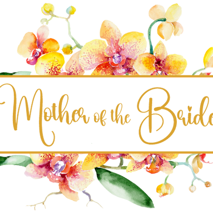 (125-02-S) Bridal Wedding Party Watercolor Orchid Custom Text