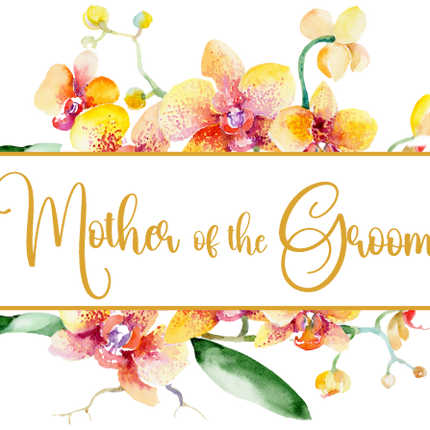 (125-02-S) Bridal Wedding Party Watercolor Orchid Custom Text