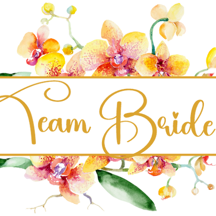 (125-02-S) Bridal Wedding Party Watercolor Orchid Custom Text