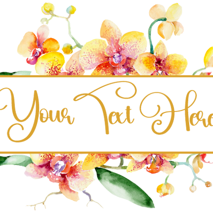 (125-02-S) Bridal Wedding Party Watercolor Orchid Custom Text
