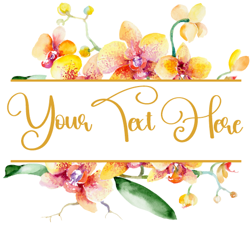 (125-02-S) Bridal Wedding Party Watercolor Orchid Custom Text