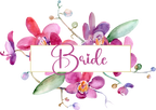 (125-02-T) Bridal Wedding Party Watercolor Orchid Custom Text