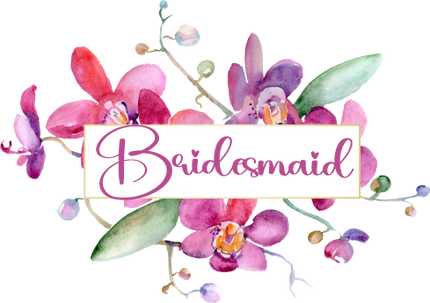 (125-02-T) Bridal Wedding Party Watercolor Orchid Custom Text