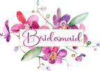 (125-02-T) Bridal Wedding Party Watercolor Orchid Custom Text