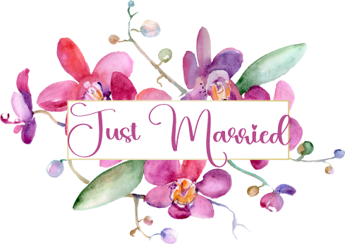 (125-02-T) Bridal Wedding Party Watercolor Orchid Custom Text