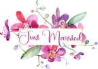 (125-02-T) Bridal Wedding Party Watercolor Orchid Custom Text