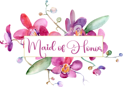 (125-02-T) Bridal Wedding Party Watercolor Orchid Custom Text