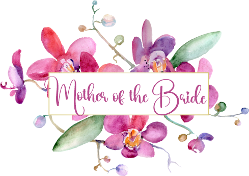 (125-02-T) Bridal Wedding Party Watercolor Orchid Custom Text