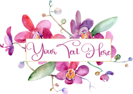 (125-02-T) Bridal Wedding Party Watercolor Orchid Custom Text