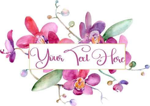 (125-02-T) Bridal Wedding Party Watercolor Orchid Custom Text