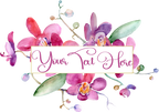 (125-02-T) Bridal Wedding Party Watercolor Orchid Custom Text