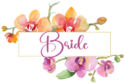 (125-02-U) Bridal Wedding Party Watercolor Orchid Custom Text
