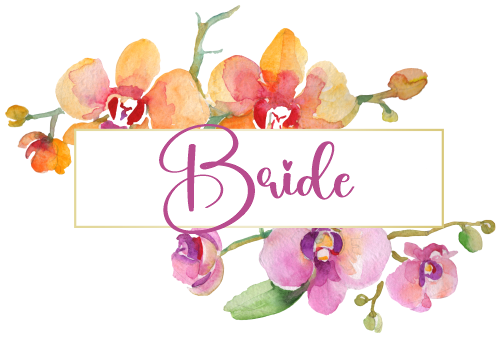 (125-02-U) Bridal Wedding Party Watercolor Orchid Custom Text