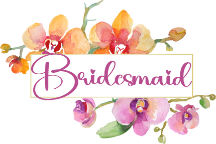 (125-02-U) Bridal Wedding Party Watercolor Orchid Custom Text