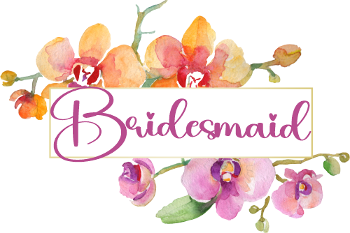 (125-02-U) Bridal Wedding Party Watercolor Orchid Custom Text