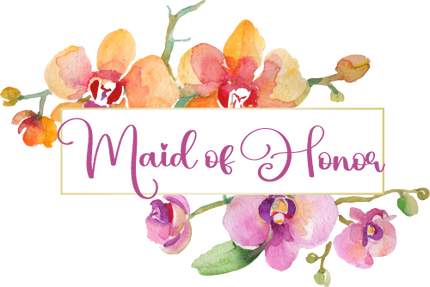 (125-02-U) Bridal Wedding Party Watercolor Orchid Custom Text