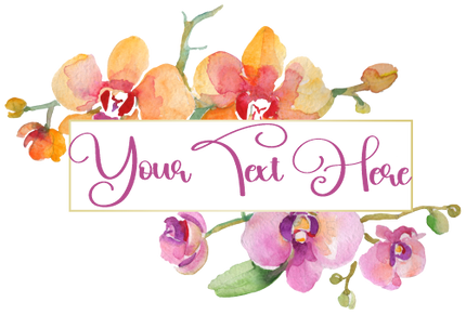 (125-02-U) Bridal Wedding Party Watercolor Orchid Custom Text