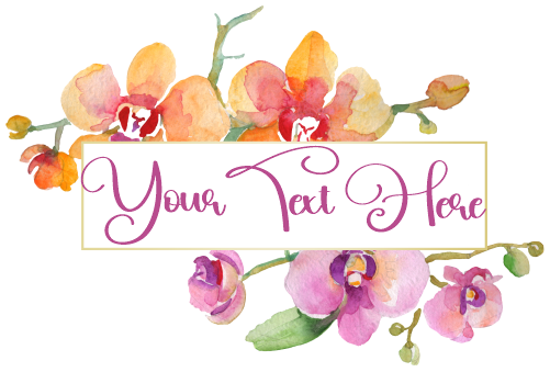 (125-02-U) Bridal Wedding Party Watercolor Orchid Custom Text
